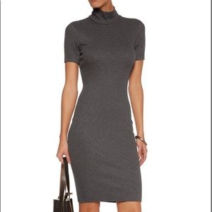 L'AGENCE Gray ribbed, body con dress, S